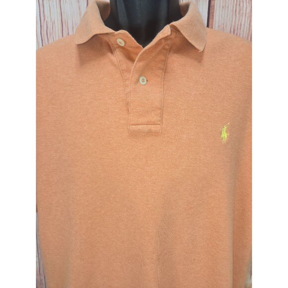Polo Ralph Lauren Mens Orange Polo Shirt Medium - Picture 3 of 7